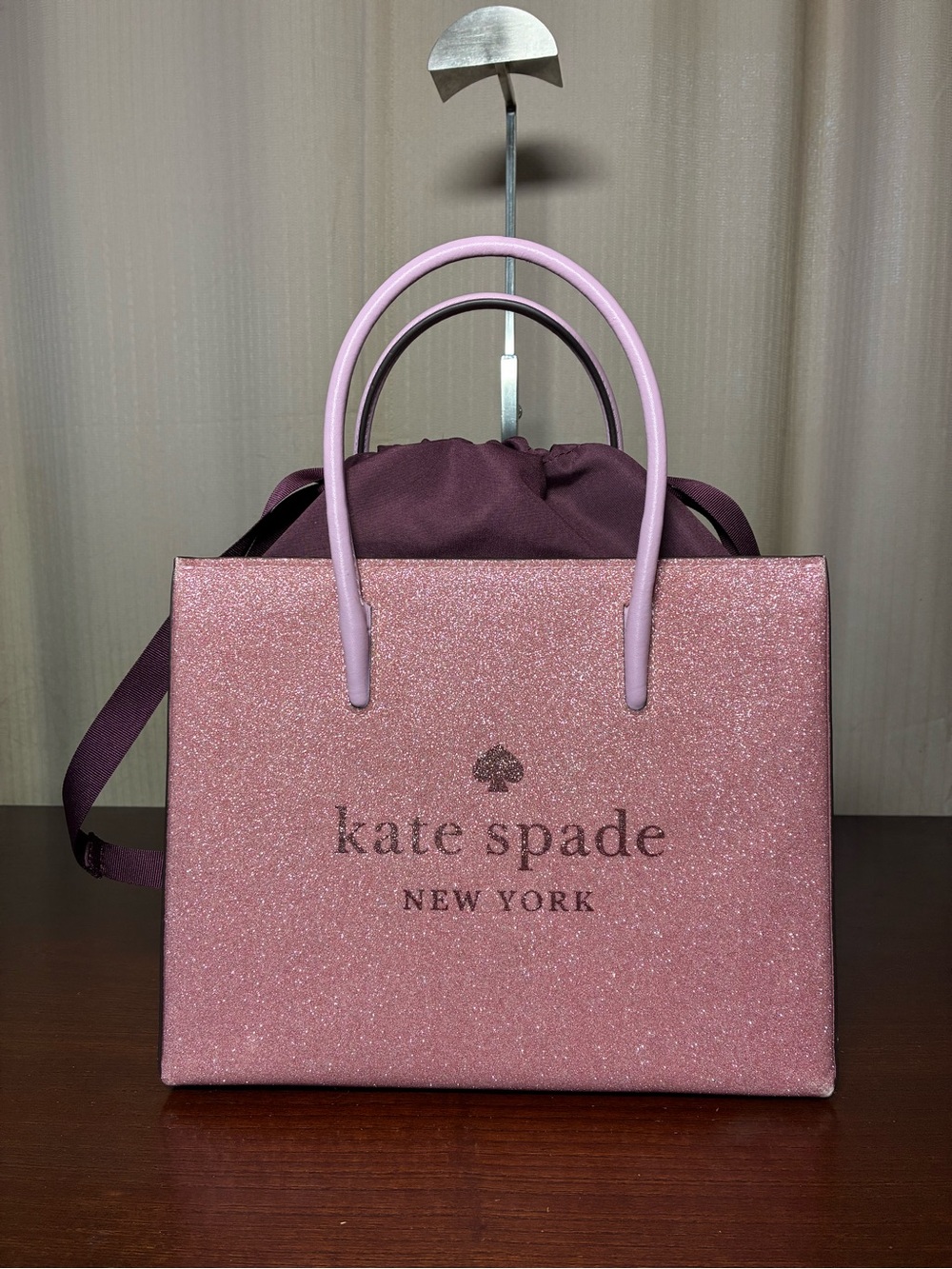 kate spade Pink Glitter Tote with Light Pink Handles